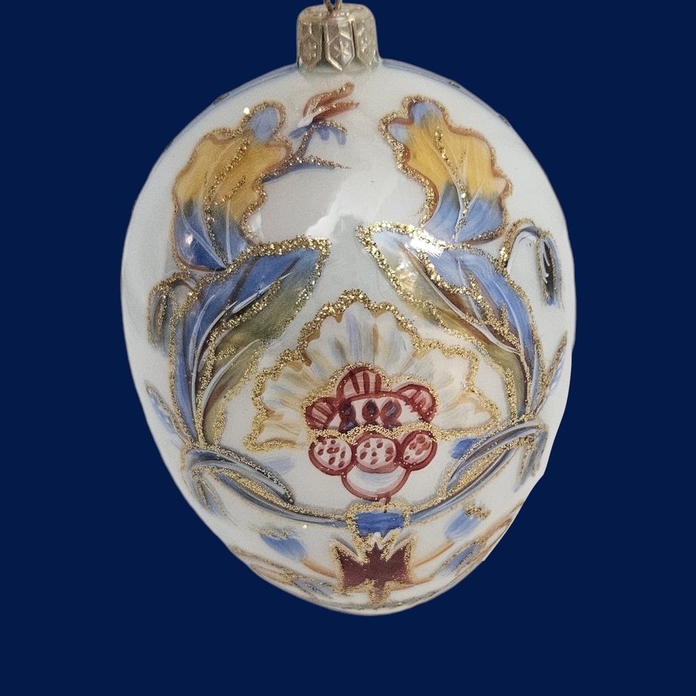 MMA Vintage Large Hand Blown Glass St. George & the Dragon Egg Ornament - Picture 4 of 12